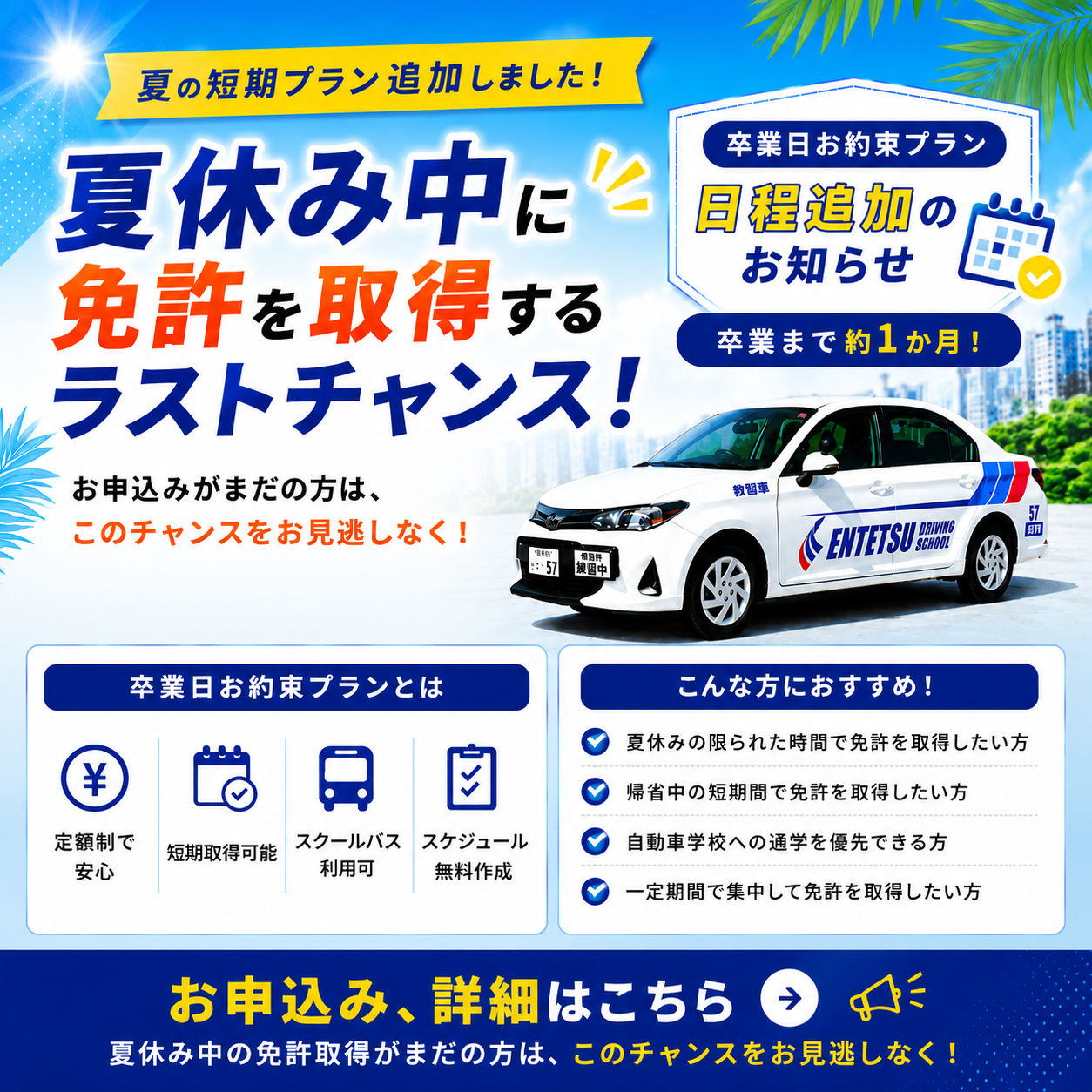 写真：夏短期ラストチャンス